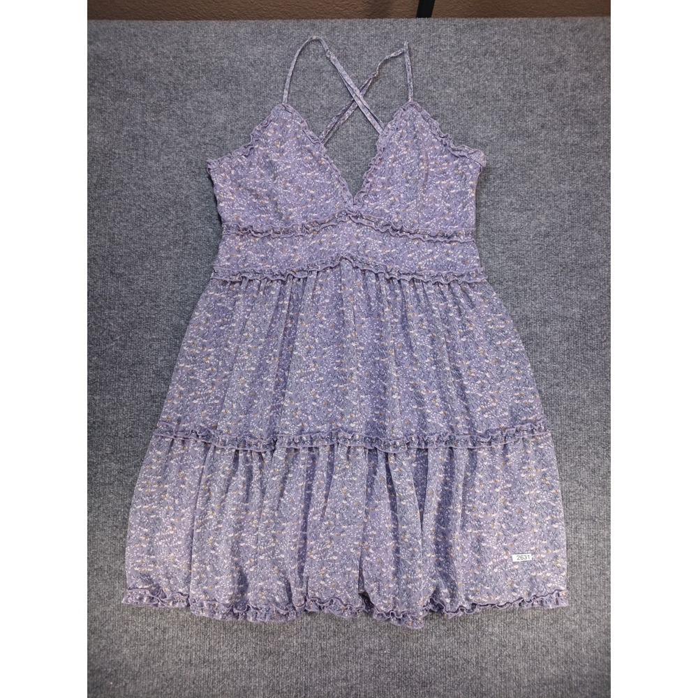 Big Water Blue Sky Cottagecore Floral Mini Dress Mini Ruffle Country Size M